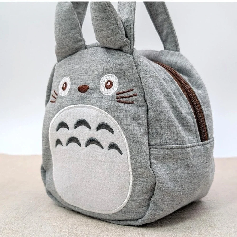 Totoro Pouch Lunch Bag Gray Fabric‎ Mini Size Travel